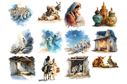 Watercolor Nativity Clipart,, a Decorative Illustration by stickermadness (Thumbnail 2 of 5)