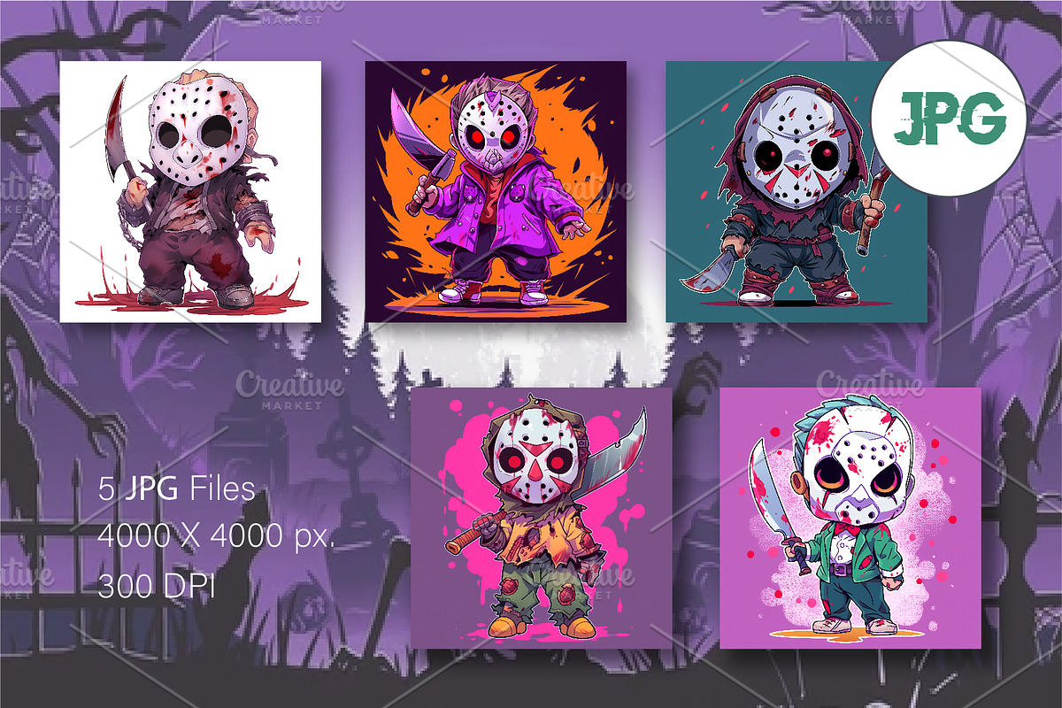 Cartoon Horror Halloween Guys 04., a Decorative Illustration by KENO Mascots (Photo 3 of 10)