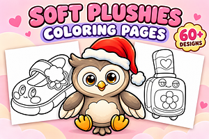 Soft Plushies Coloring Pages Vol. 3