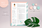Feminine resume and cover letter, a Resume Template by UTM Studio (Thumbnail 1 of 5)