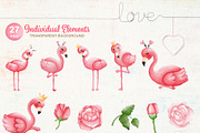 Watercolor Flamingo Valentine, an Animal Illustration by Apixsala (Thumbnail 2 of 5)