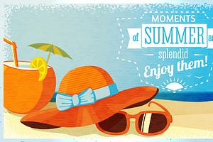 Vector Retro Summer Journey Flyer