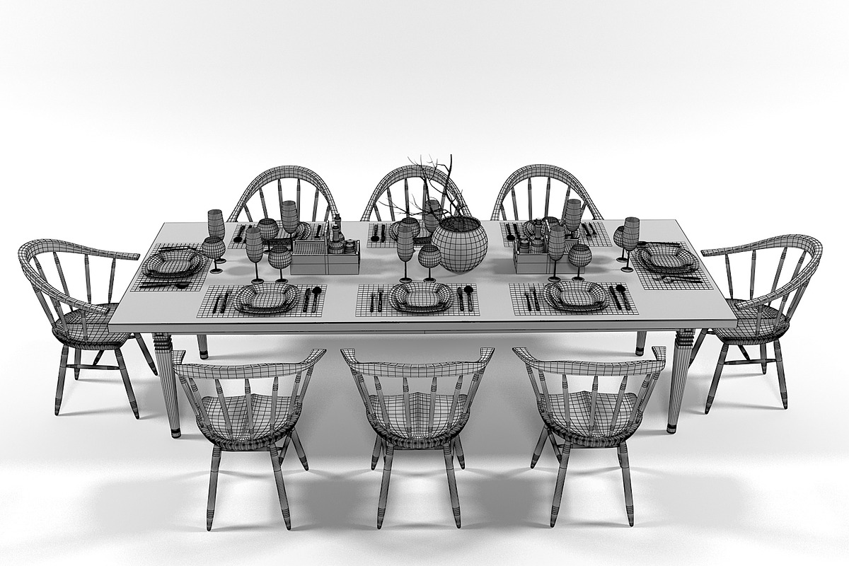 Dining furniture set 1403, a Furniture 3D Model by inDahouze (Photo 6 of 10)