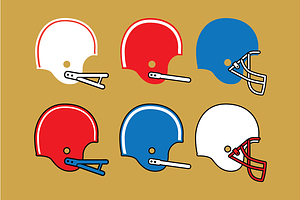 Football Helmet Silhouettes