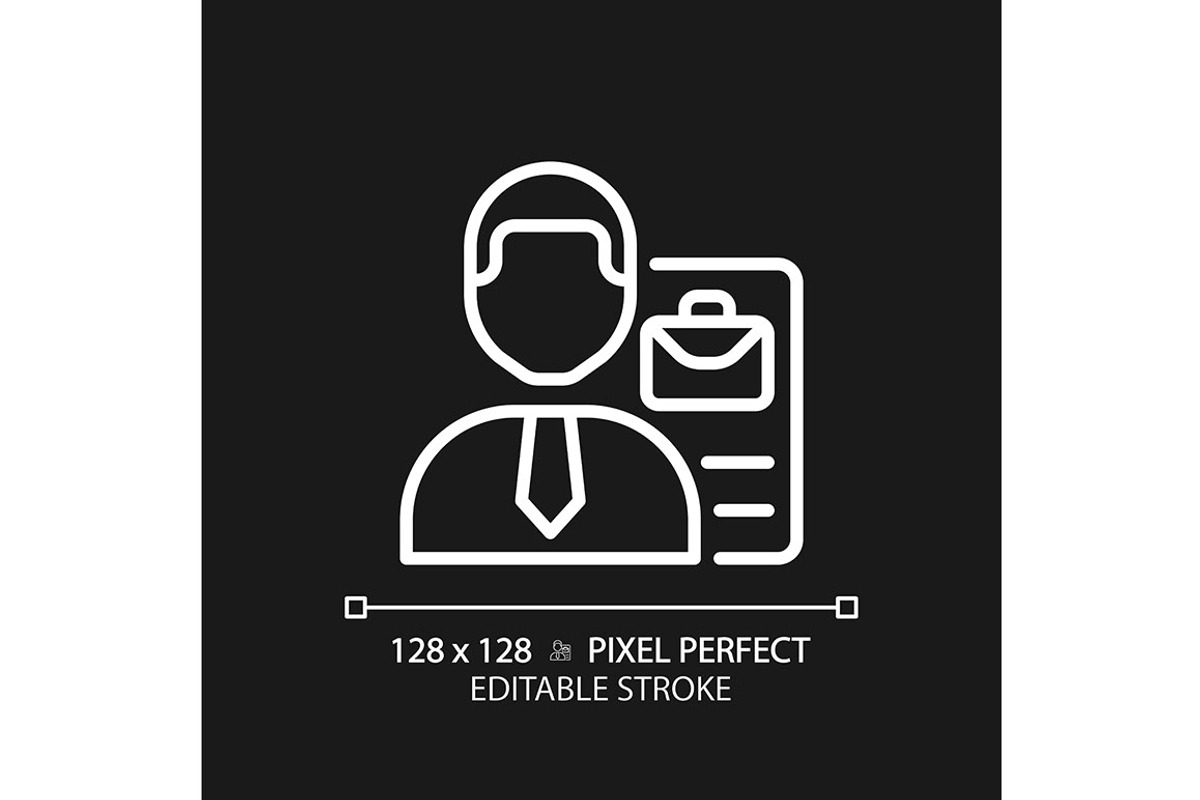 Recruitment pixel perfect white line, an Outline Icon by IMG Visuals