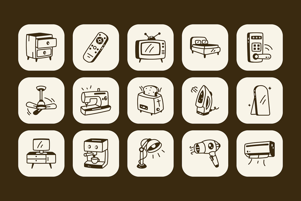 Animated House Doodle Icon Set, an Outline Icon by Vectors Market (Photo 4 of 5)