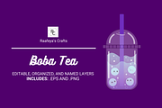 Boba Tea - 1 Vector Illustration, a Food Illustration by Raafeya's Crafts (Thumbnail 1 of 4)