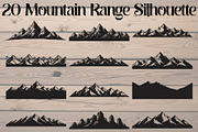 Mountain Range Silhouette, an Object Graphic by Designer_Momina (Thumbnail 1 of 20)
