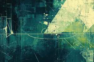 Abstract grunge art teal green beige, a Photo by Pixeness Studio