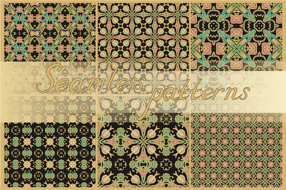 Set Of Seamless Laced Patterns