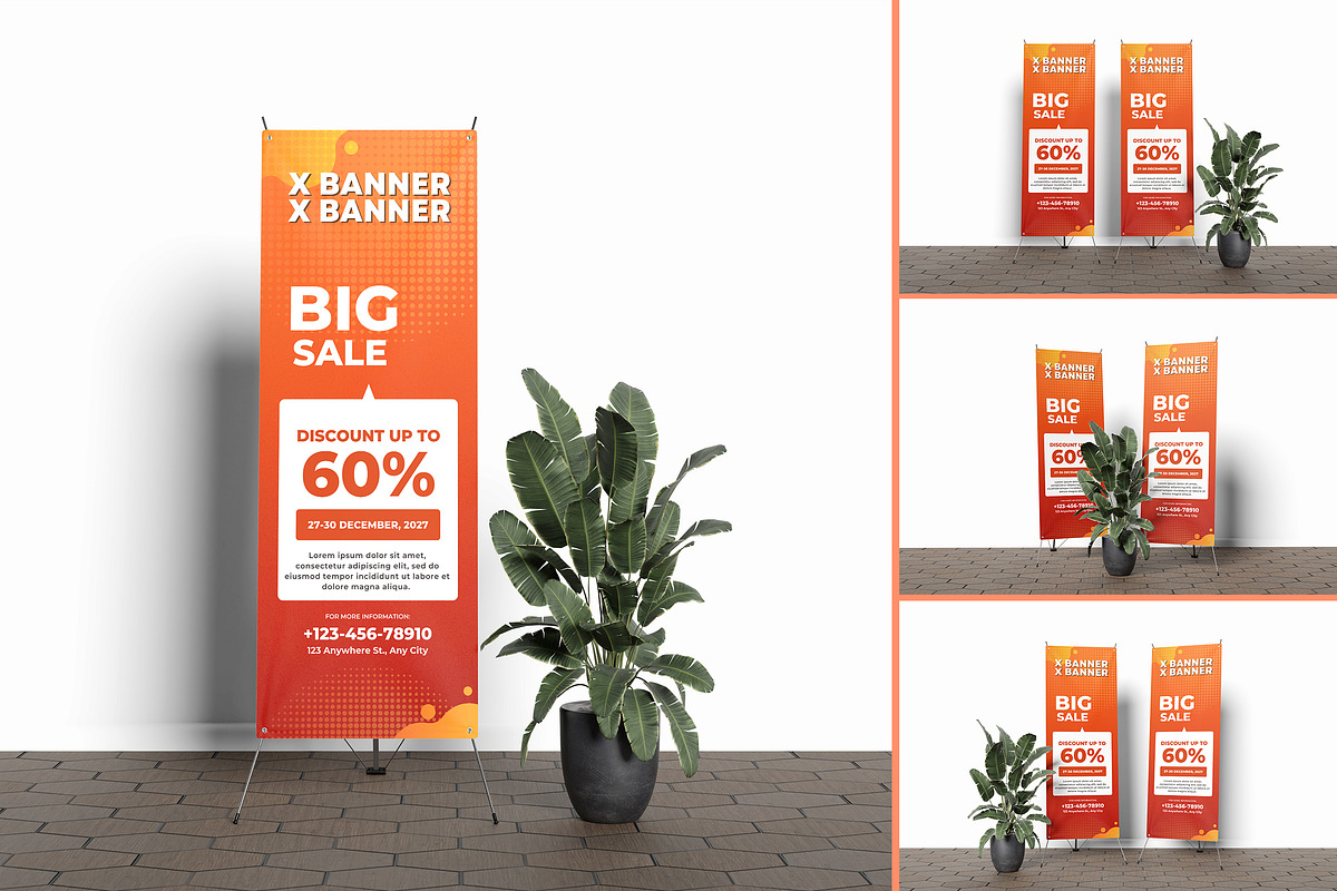Realistic X-Banner Mockup, an Advertising Mockup by AndikaGraphic (Photo 1 of 5)