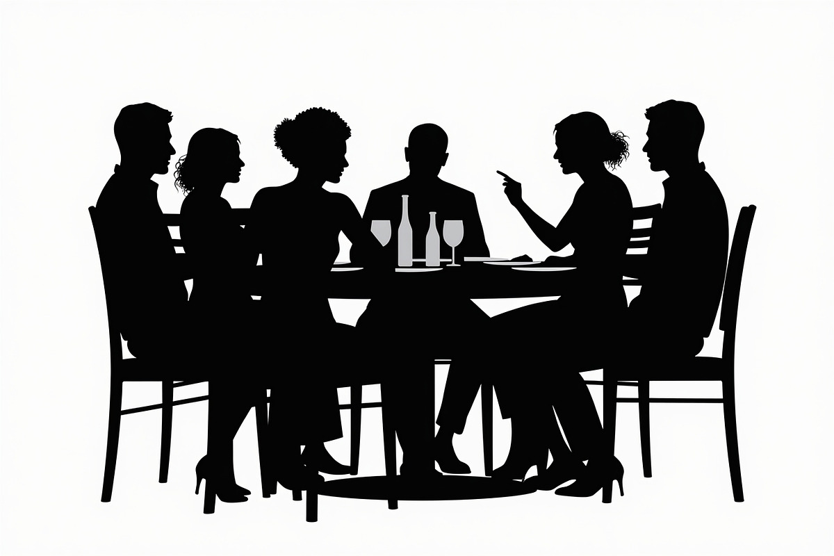Dinner Table Silhouette Art, an Illustration by hafijul (Photo 5 of 9)