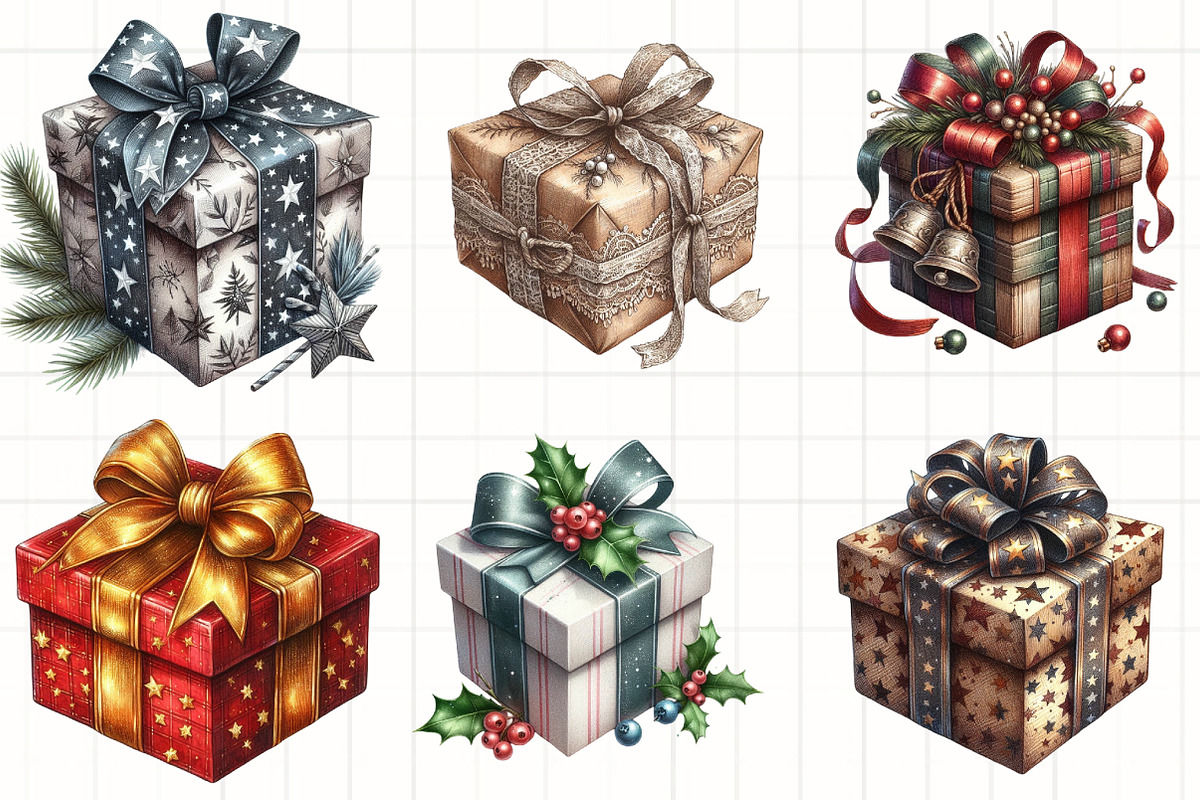 Christmas Present Clipart, an Illustration by CrexoraLab (Photo 3 of 5)