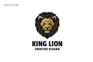 Lion Head Mascot Logo Template