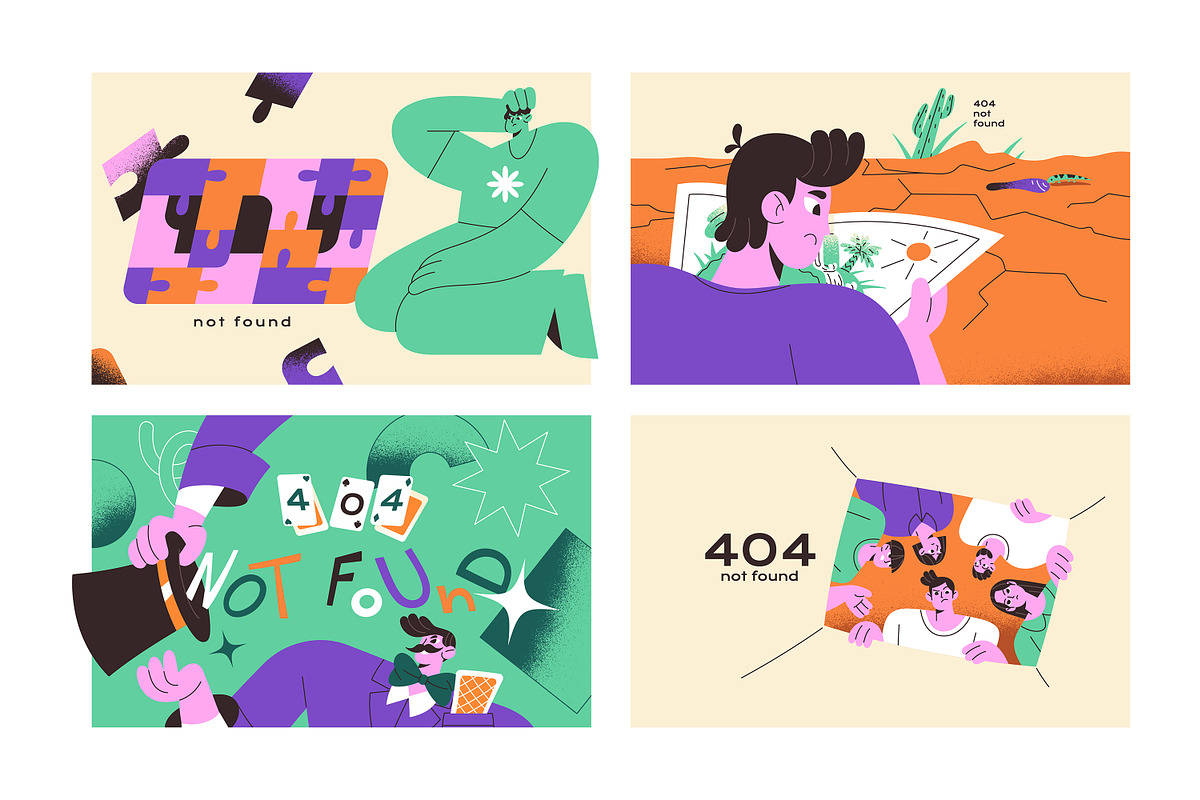Error 404 concepts set, a Technology Illustration by PaperTrident (Photo 2 of 3)