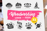 Woodworking, logos & design elements, a Branding & Logo Template by DOBROGRAPH (Thumbnail 1 of 8)