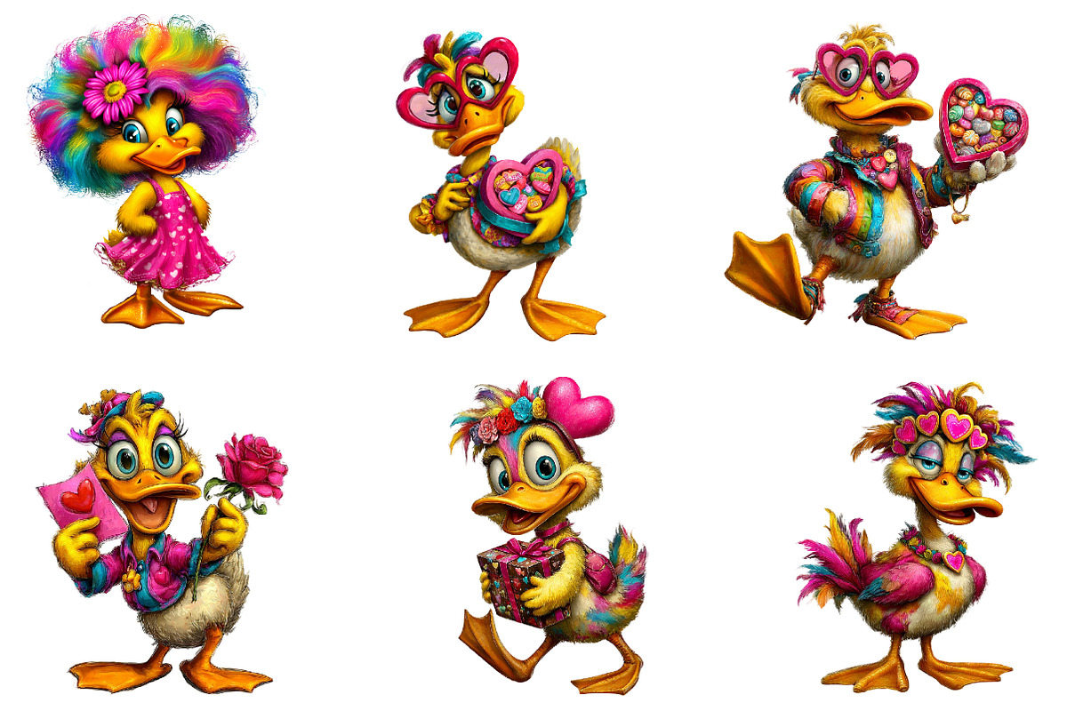 Valentines duck clipart, an Illustration by CreationArt (Photo 7 of 7)