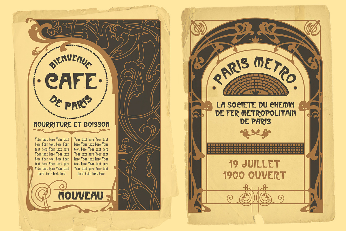 Art Nouveau Poster Templates, a Decorative Illustration by Wingsart Studio (Photo 2 of 5)