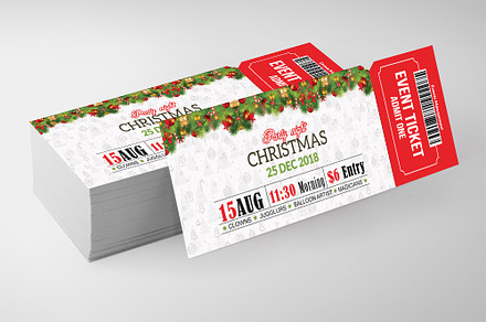 Christmas Ticket Print Templates, an Invitation Template by Psd Templates