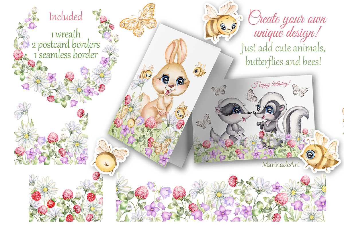 Cute Woodland Animals. Baby Forest 1, an Animal Illustration by MarinadeArt (Photo 3 of 10)
