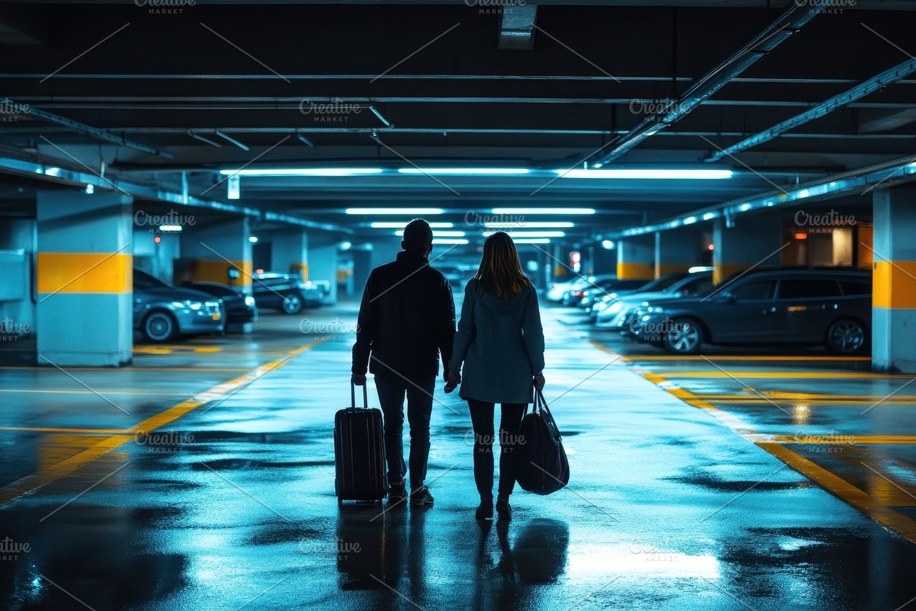 Tourists walking hand in hand throug, a Photo by Pavel_design
