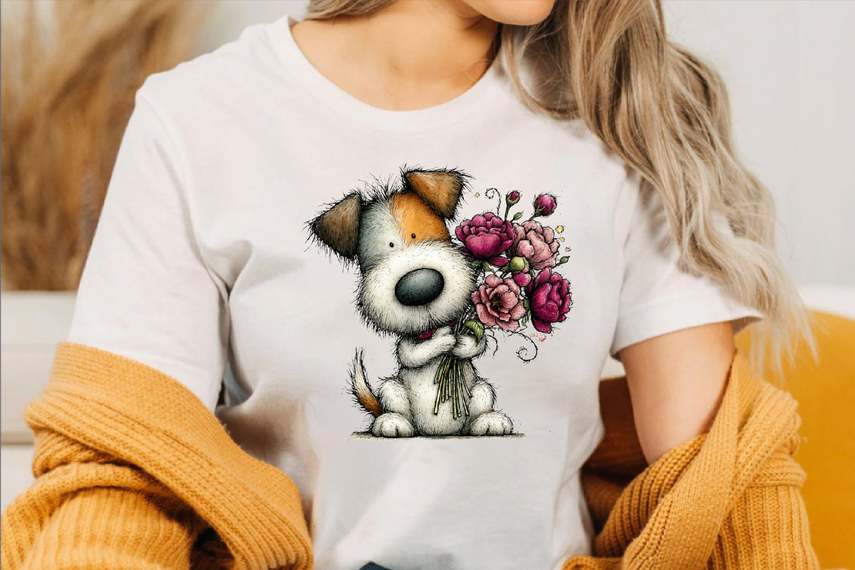 Whimsical Valentine Dog Clipart Bun, an Illustration by SVGArt (Photo 3 of 8)
