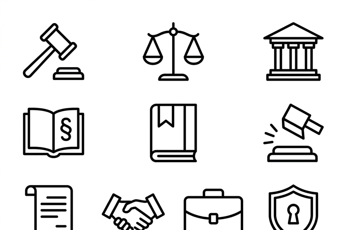 40 Corporate Legal Icon Set, an Outline Icon by adenpinkstore (Photo 2 of 10)