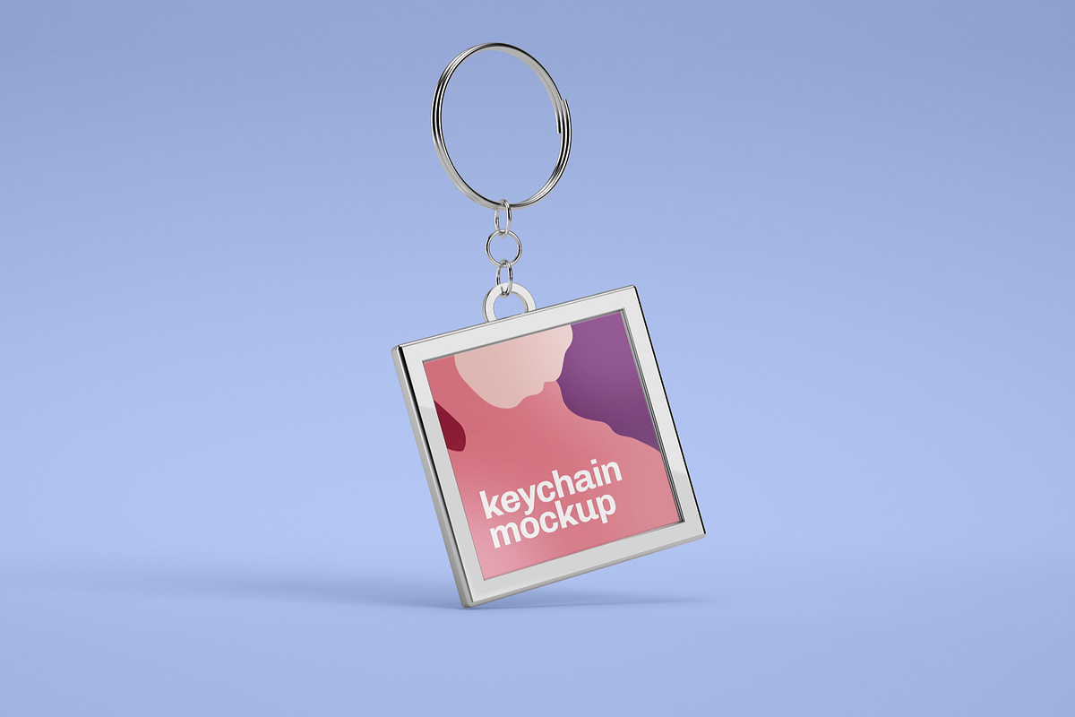 Silver & Card Keychain Mockup Set, a Product Mockup by Deeplab