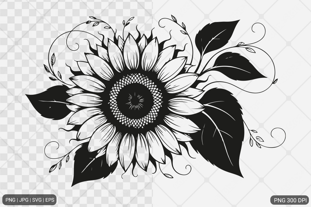 Sunflower SVG PNG Design Bundle, an Illustration by Actual Pixel (Photo 10 of 30)