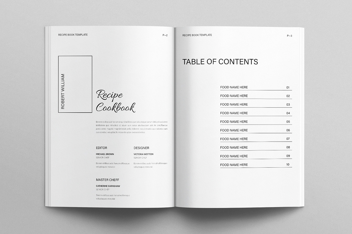 Recipe Cookbook Template, a Brochure Template by E-Type (Photo 2 of 8)