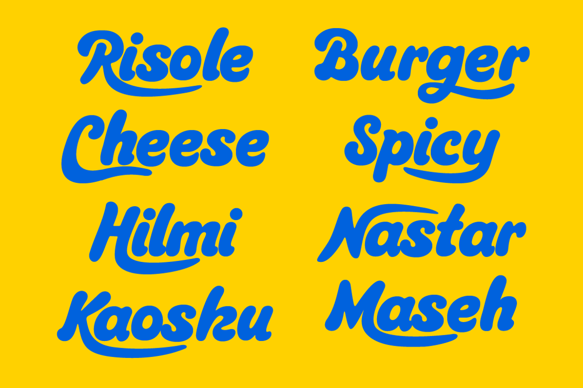 Hariku Food Playful Font, a Script Font by Serbaneka Studio (Photo 2 of 6)
