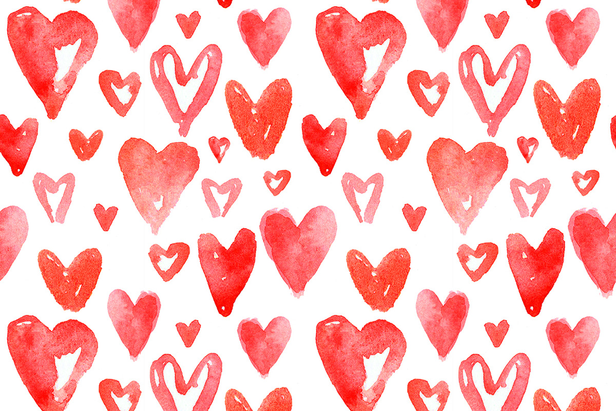 Red hearts seamless pattern, a Pattern Graphic by kizi