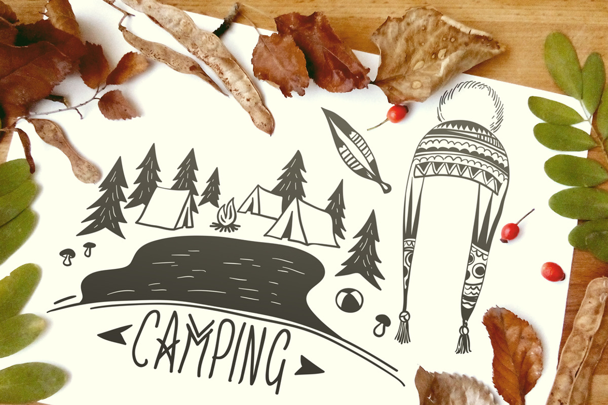 Doodle Camping & Ethno Illustrations, an Illustration by Adiemus (Photo 1 of 5)