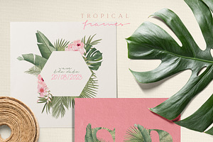 Tropical Vintage Jungle Palm Leaves