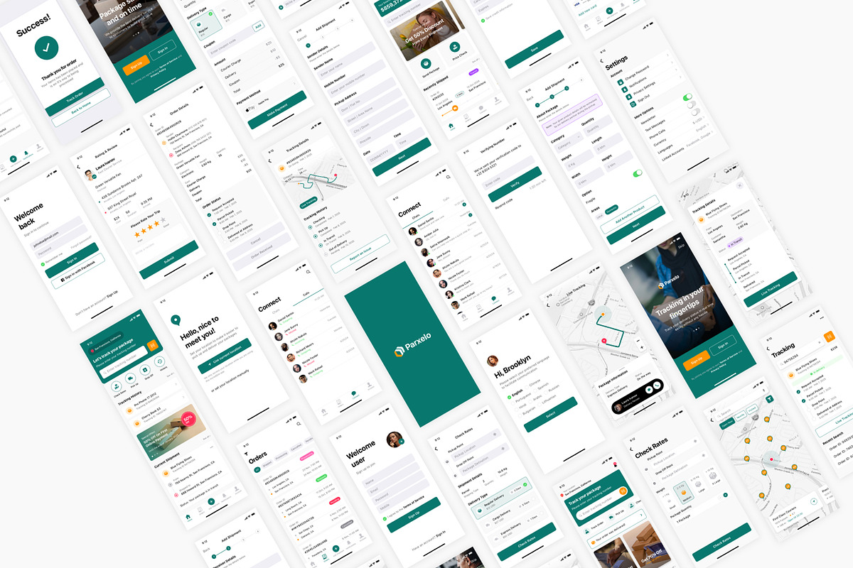 Courier & Delivery App, an UI Kit Template by flr.24 (Photo 2 of 2)