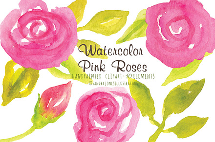 Watercolor Pink Roses