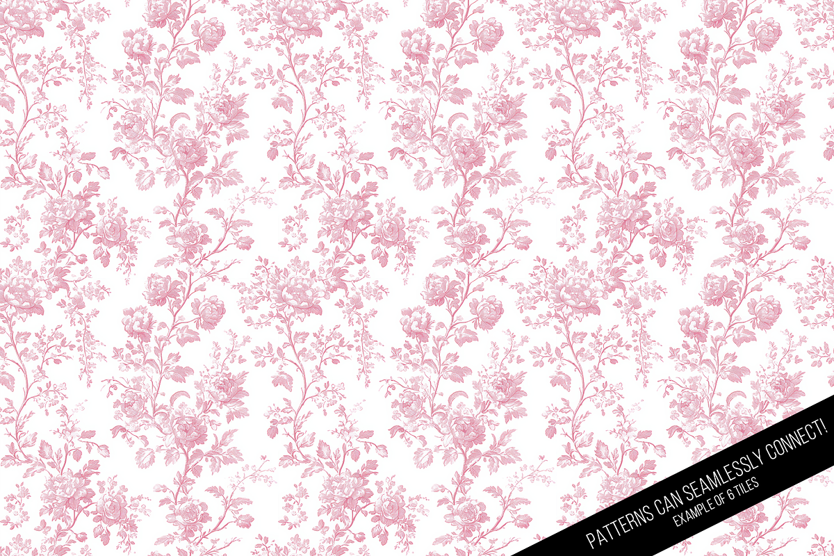 Floral Toile de Jouy Digital Paper, a Pattern Graphic by Chromolume Studio (Photo 13 of 15)