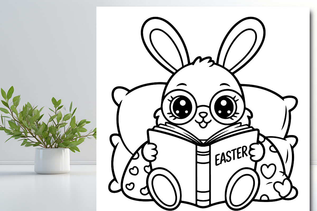 Cozy Easter Bunny Coloring Book, an Animal Illustration by Design Zone (Photo 2 of 5)