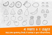 Procreate Icecream & Fruits Stamps, a Brush Add-On by PrettyLittlePigs (Thumbnail 7 of 9)