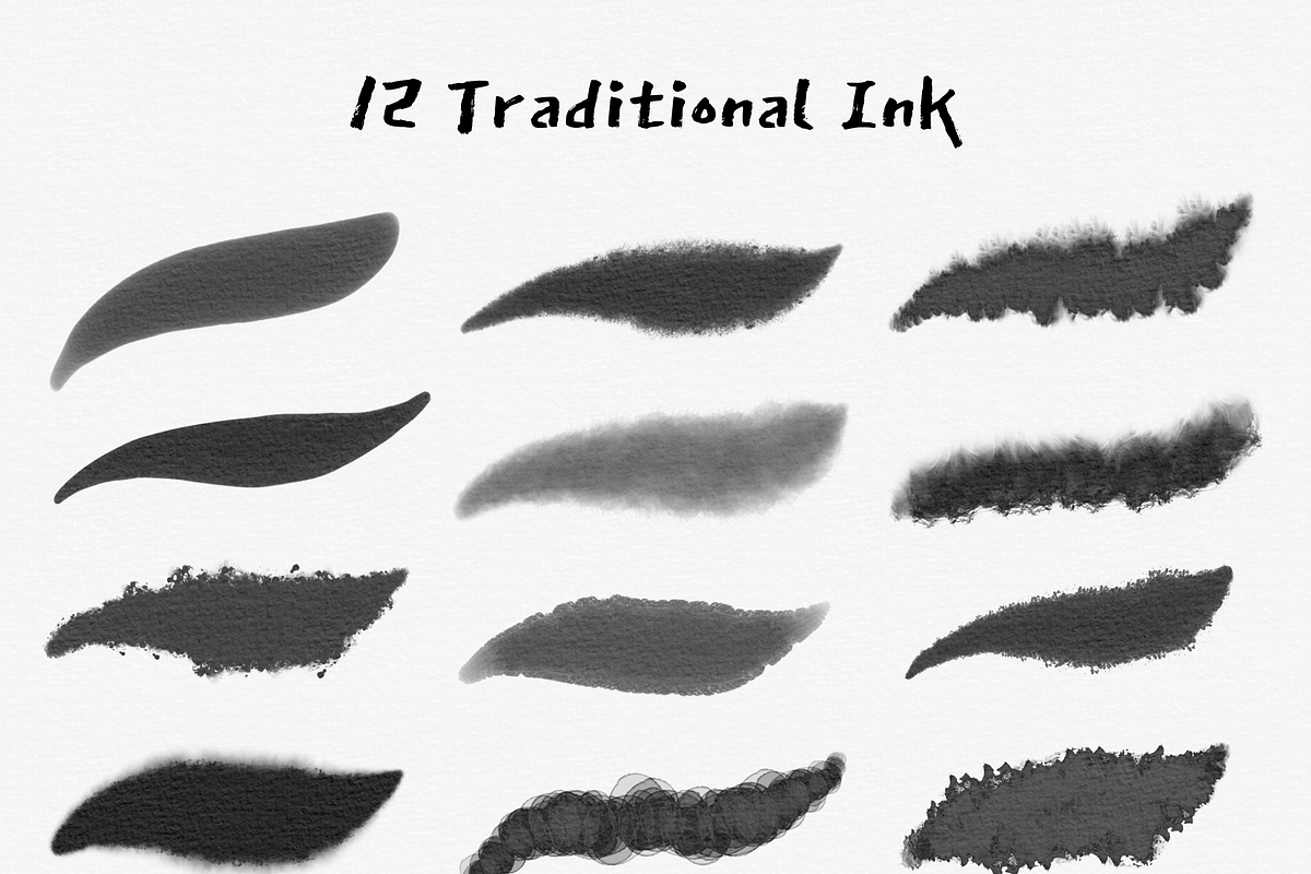 Procreate Japanese ink brush&stamps, a Brush Add-On by ProcreateiBox (Photo 4 of 11)