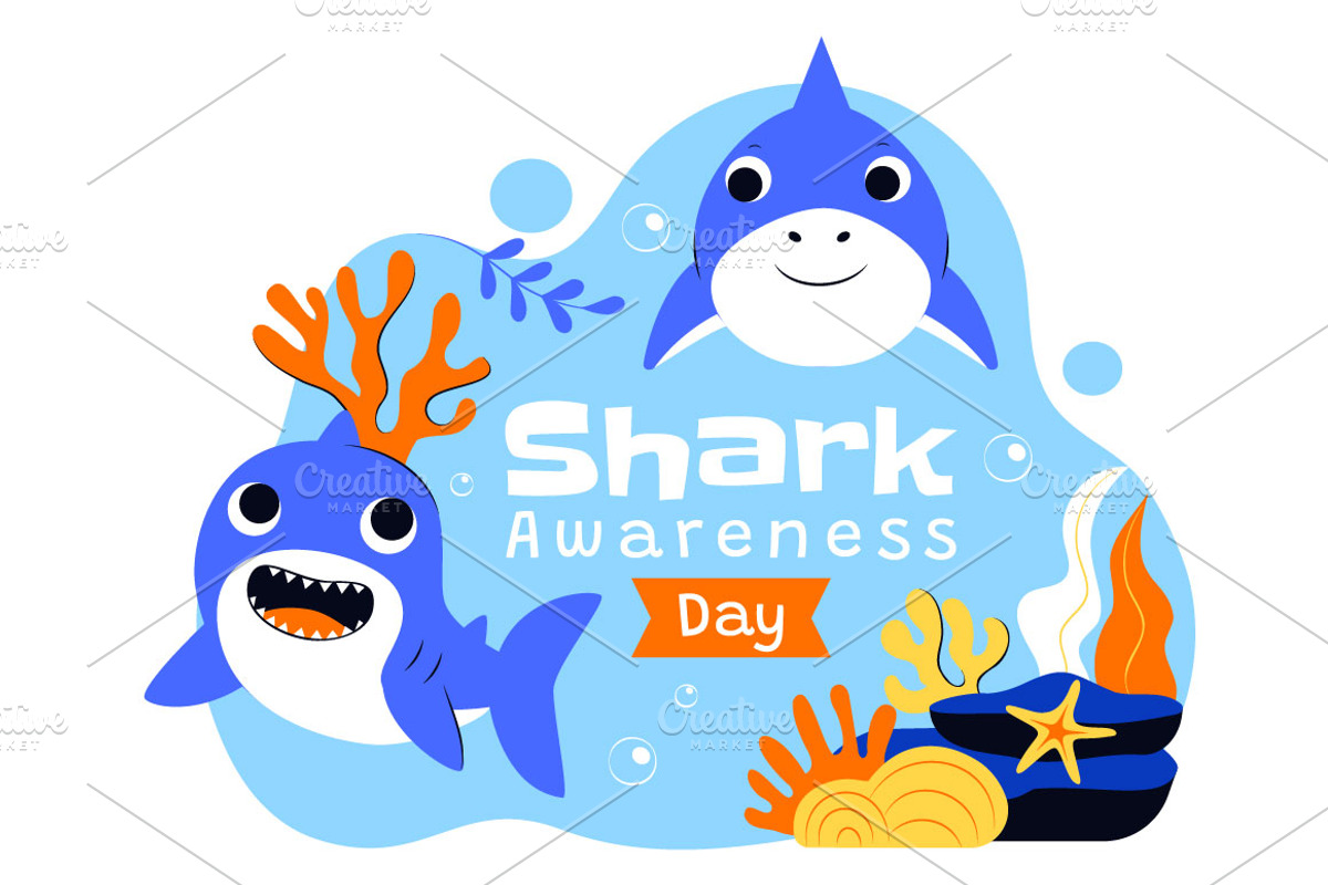10 Shark Awareness Day Illustration, an Animal Illustration by denayunebgt (Photo 4 of 4)