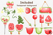 Watercolor Summer fruit watermelon, a Food Illustration by Vavavan Artwork (Thumbnail 4 of 6)
