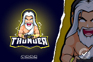 Zeus Thunder Esport Gaming Logo, a Branding & Logo Template by tkzgraphic