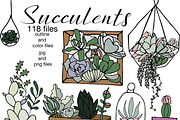Succulents- outline & color, an Illustration by Valeri Nick (Thumbnail 1 of 5)