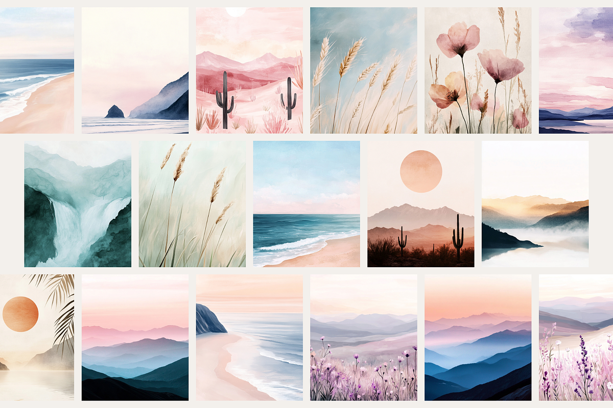 Minimalist Landscape Illustrations, a Background Graphic by TeaBerry (Photo 2 of 5)