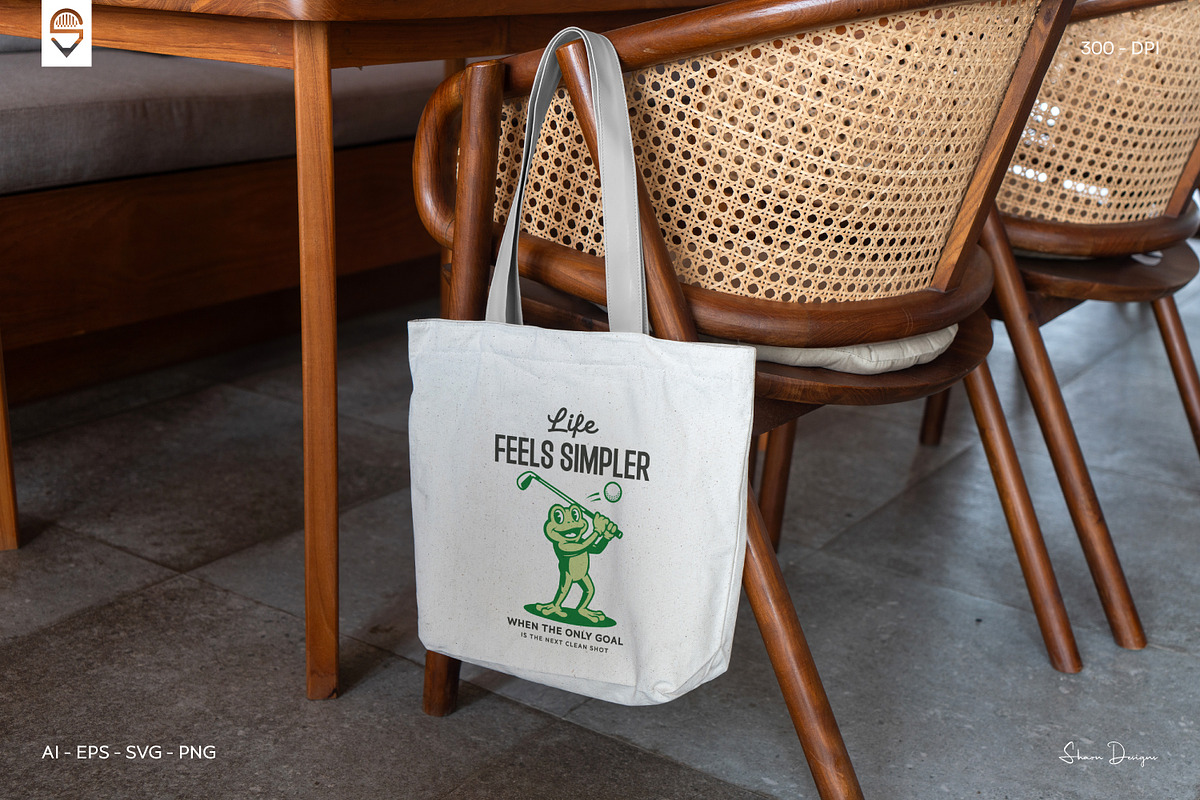 Cartoon Frog Golfer T-Shirt Design, a Sport Illustration by shaondesigns (Photo 6 of 6)
