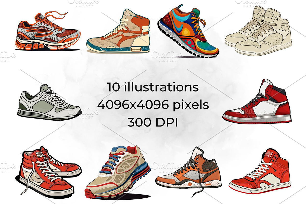 Sneakers Clipart, Footwear Graphics, a Sport Illustration by QM_ART (Photo 2 of 7)