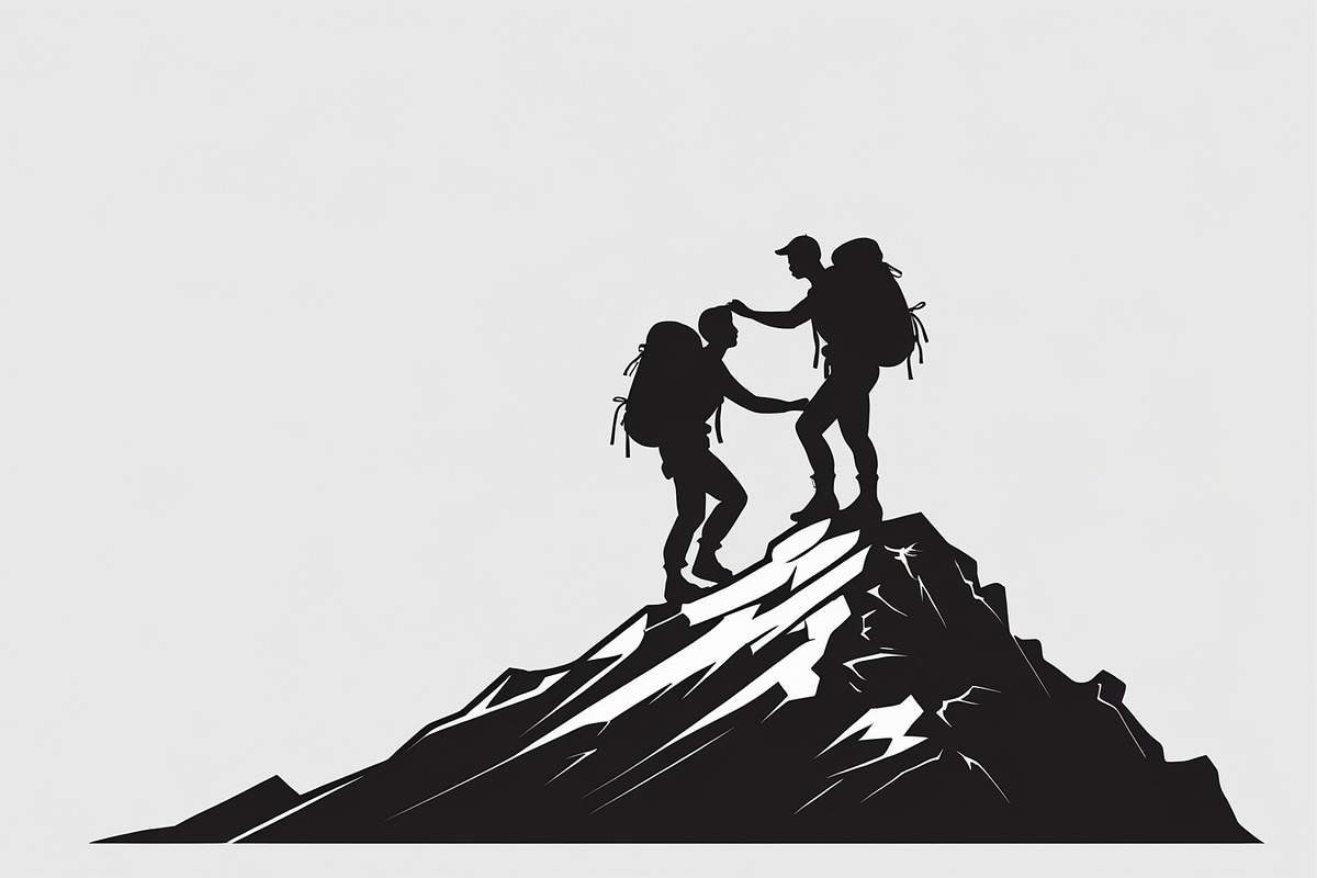 Mountain Hiking Silhouette Set, an Illustration by BIPLOB EXPERT (Photo 21 of 21)