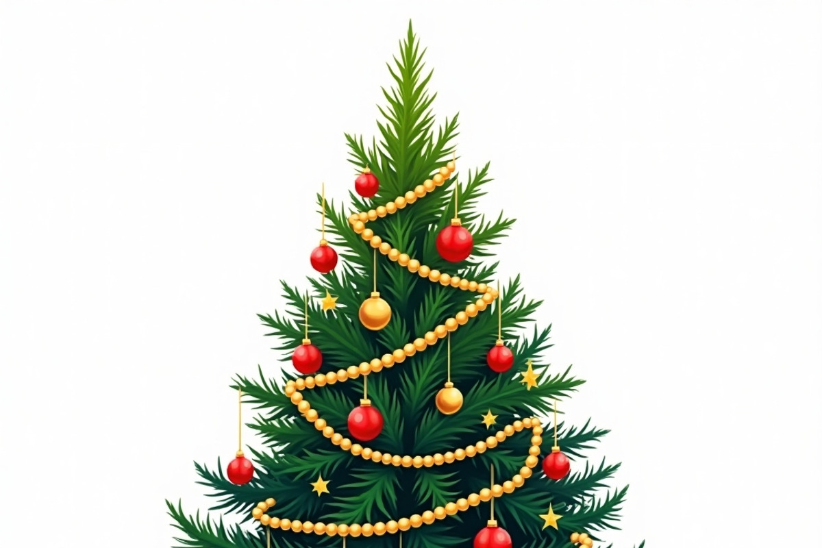 Christmas Tree on a White Background, an Illustration by Amazin_art (Photo 4 of 9)