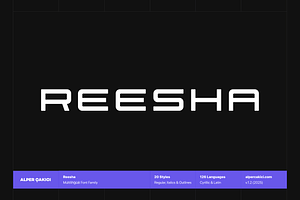 Reesha - Futuristic Font Family